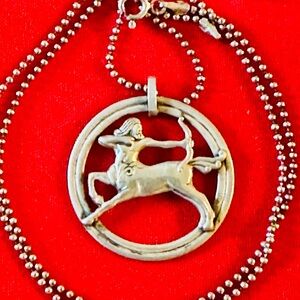 Silver Sagittarius Pendant Necklace